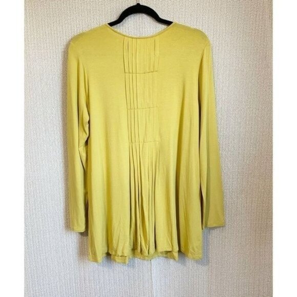 J.Jill Collection Chartreuse Green L Long Sleeve Top Sz Medium Everyday Capsule - Picture 9 of 9